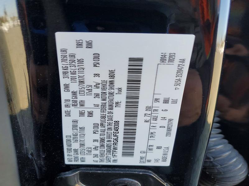 Продаж на аукціоні авто 2018 Ford F150, vin: 1FTFW1RG6JFE49308, номер лоту: 48462256