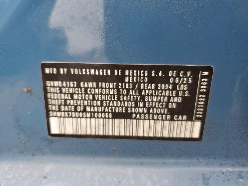 77907155 :رقم المزاد ، 3VWBX7BU0SM100058 vin ، 2025 Volkswagen Jetta مزاد بيع