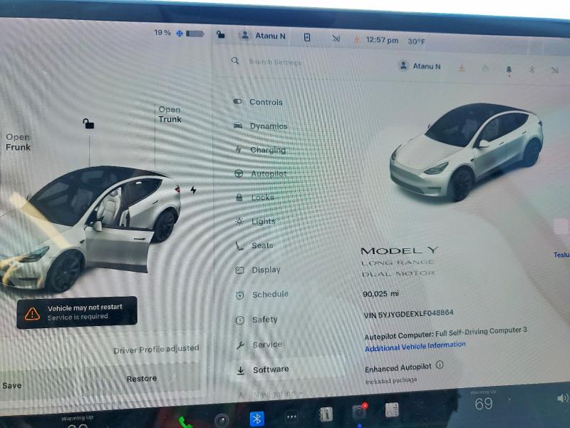 Продажа на аукционе авто 2020 Tesla Model Y, vin: 5YJYGDEEXLF048864, номер лота: 75741935