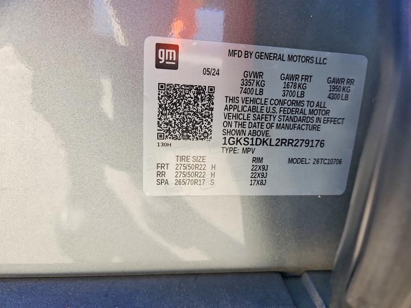 Продаж на аукціоні авто 2024 Gmc Yukon, vin: 1GKS1DKL2RR279176, номер лоту: 76378585