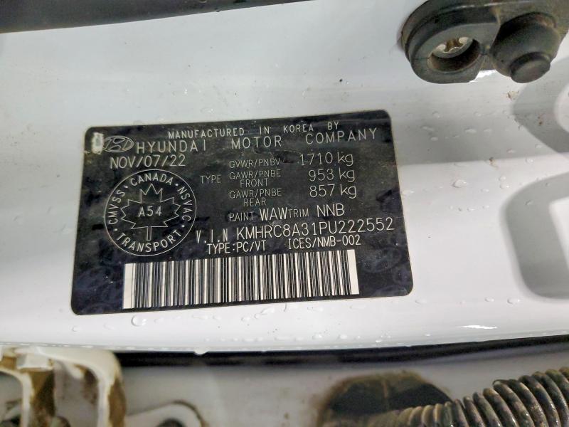 79600685 :رقم المزاد ، KMHRC8A31PU222552 vin ، 2023 Hyundai Venue مزاد بيع