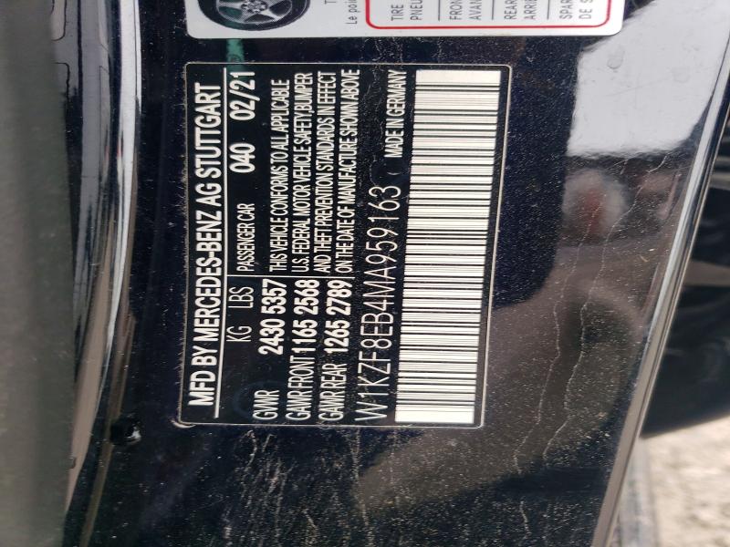 Продаж на аукціоні авто 2021 Mercedes-benz E, vin: W1KZF8EB4MA959163, номер лоту: 79304455