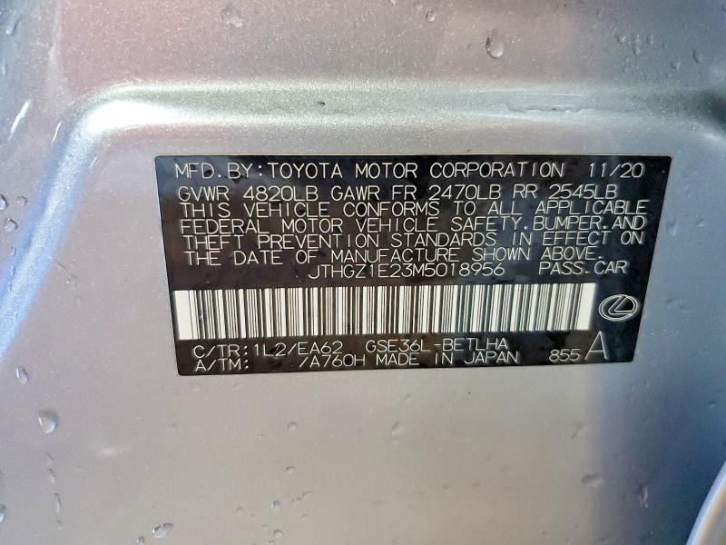 Продажа на аукционе авто 2021 Lexus Is 350, vin: JTHGZ1E23M5018956, номер лота: 78819955