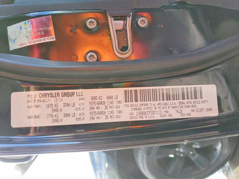 2015 Ram 1500 მანქანა იყიდება აუქციონზე, vin: 1C6RR6KG7FS571113, აუქციონის ნომერი: 77130265