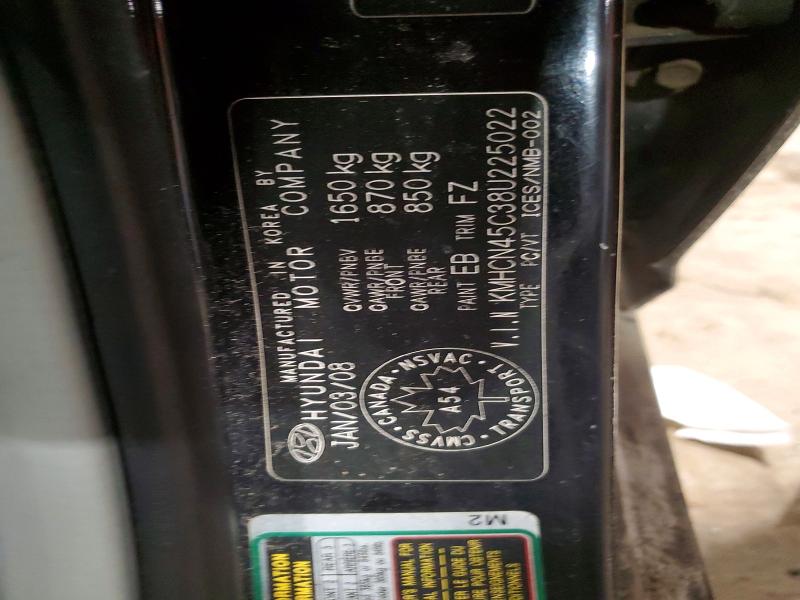 Продажа на аукционе авто 2008 Hyundai Accent Gls, vin: KMHCN45C38U225022, номер лота: 75812885