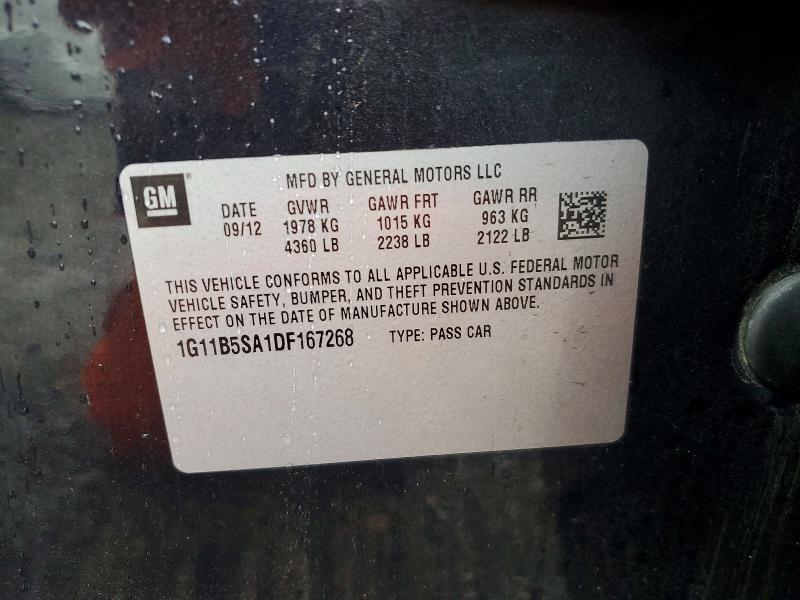 Продаж на аукціоні авто 2013 Chevrolet Malibu, vin: 1G11B5SA1DF167268, номер лоту: 78877635