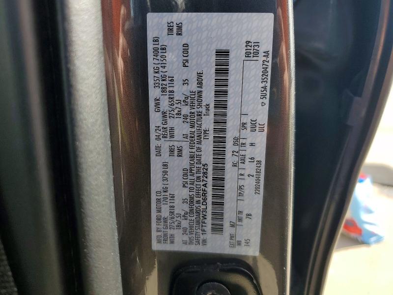 2024 Ford F150 მანქანა იყიდება აუქციონზე, vin: 1FTFW3LD6RFA72825, აუქციონის ნომერი: 79313715