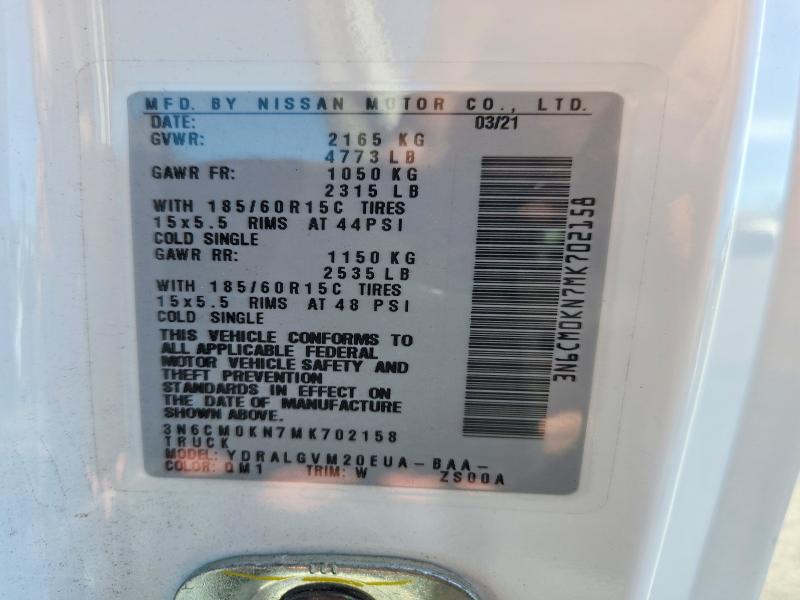 78353615 :رقم المزاد ، 3N6CM0KN7MK702158 vin ، 2021 Nissan Nv200 مزاد بيع