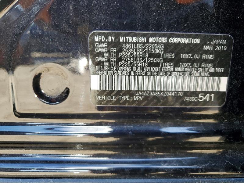 Продаж на аукціоні авто 2019 Mitsubishi Outlander, vin: JA4AZ3A35KZ044170, номер лоту: 78313855