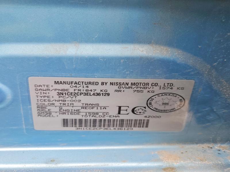 Продаж на аукціоні авто 2014 Nissan Versa Note, vin: 3N1CE2CP3EL436129, номер лоту: 76787065