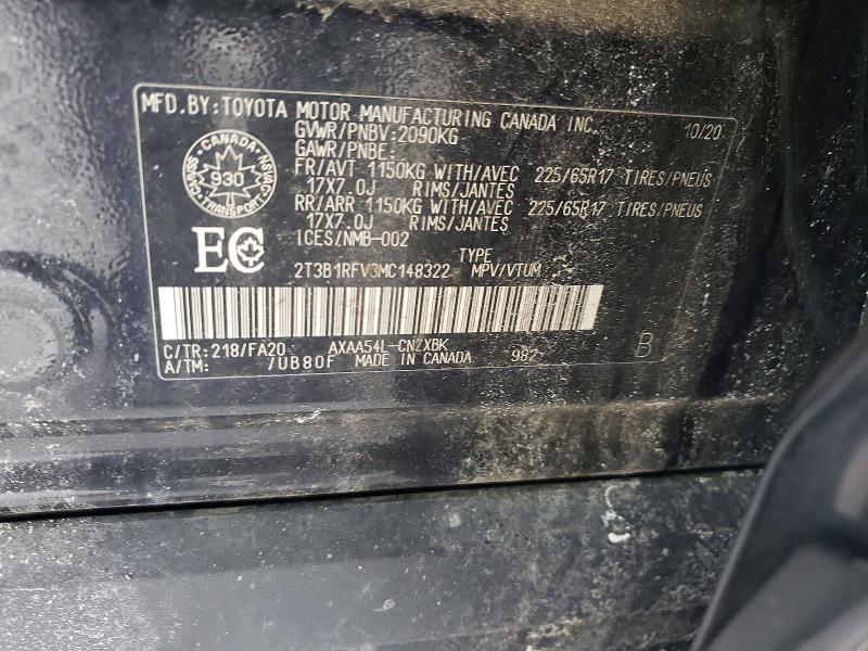 Продажа на аукционе авто 2021 Toyota Rav4, vin: 2T3B1RFV3MC148322, номер лота: 75579265