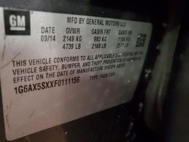 2015 Cadillac Cts მანქანა იყიდება აუქციონზე, vin: 1G6AX5SXXF0111156, აუქციონის ნომერი: 78837005
