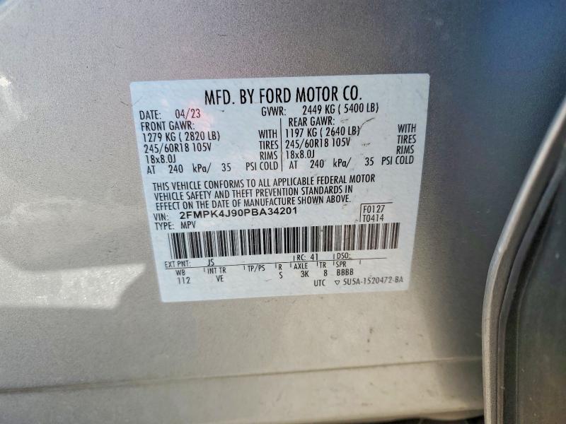 Aukcja sprzedaży 2023 Ford Edge Sel, vin: 2FMPK4J90PBA34201, numer aukcji: 76060835