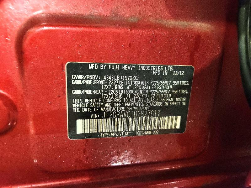 76194555 :رقم المزاد ، JF2GPAVC1D2827617 vin ، 2013 Subaru Xv Crosstrek مزاد بيع