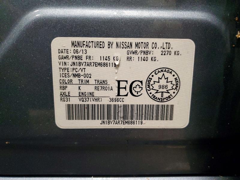 Продажа на аукционе авто 2014 Infiniti Q50, vin: JN1BV7AR7EM686119, номер лота: 77277075