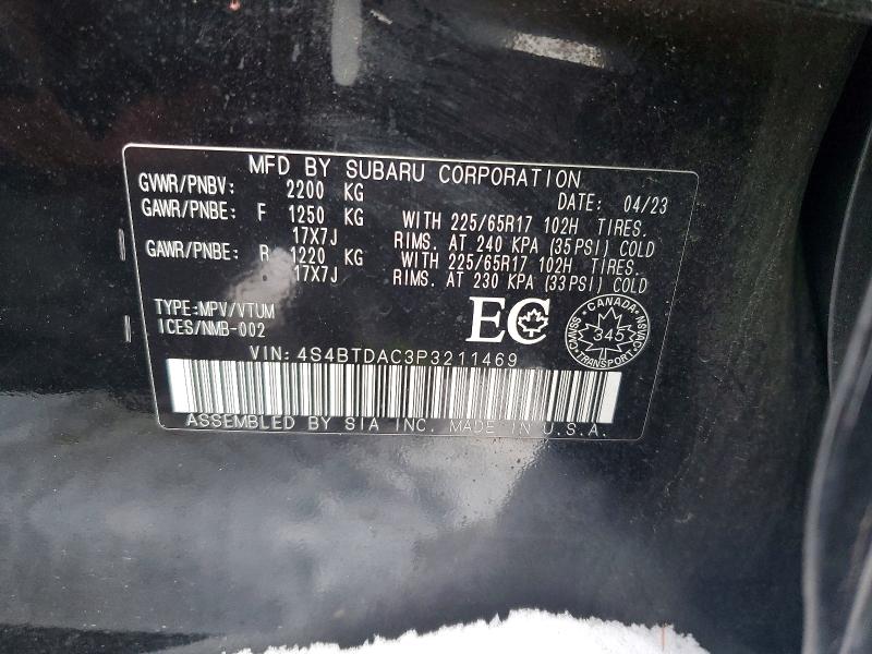 Продаж на аукціоні авто 2023 Subaru Outback, vin: 4S4BTDAC3P3211469, номер лоту: 73962365