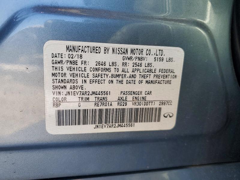 Aukcja sprzedaży 2018 Infiniti Q50, vin: JN1EV7AR2JM445561, numer aukcji: 74988445