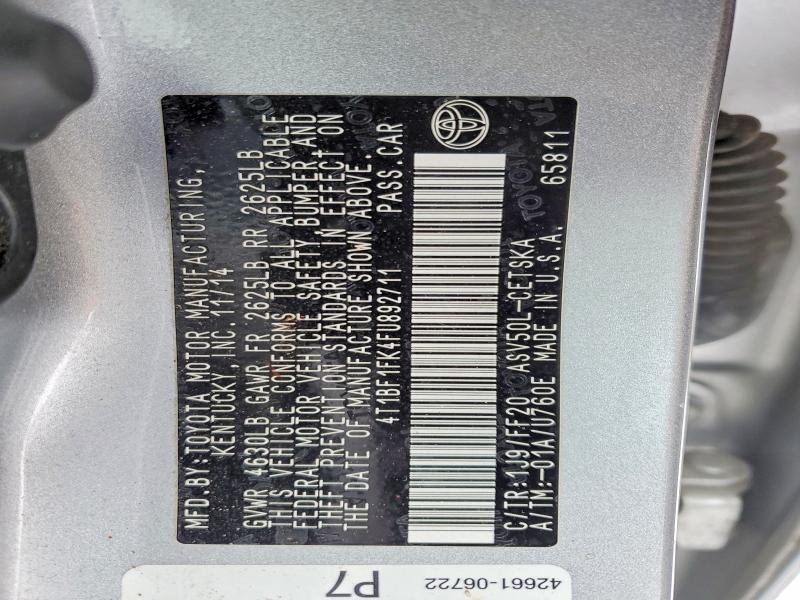 Aukcja sprzedaży 2015 Toyota Camry, vin: 4T1BF1FK4FU892711, numer aukcji: 76115125