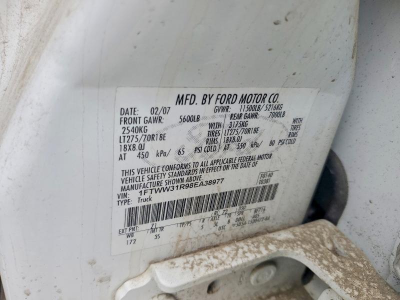 Продажа на аукционе авто 2008 Ford F350 Srw S, vin: 1FTWW31R98EA38977, номер лота: 74509315
