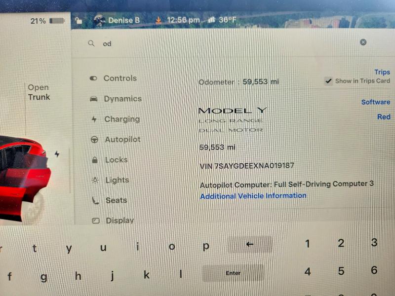 Продажа на аукционе авто 2022 Tesla Model Y, vin: 7SAYGDEEXNA019187, номер лота: 79008835