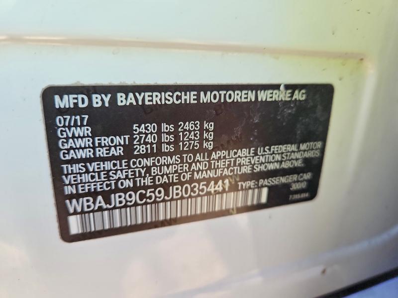77012085 :رقم المزاد ، WBAJB9C59JB035441 vin ، 2018 Bmw M550xi مزاد بيع