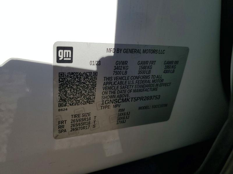 Продажа на аукционе авто 2023 Chevrolet Tahoe, vin: 1GNSCMKT5PR269753, номер лота: 75623965
