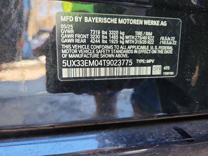 77390265 :رقم المزاد ، 5UX33EM04T9023775 vin ، 2026 Bmw X7 مزاد بيع