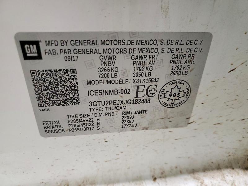 2018 Gmc Sierra მანქანა იყიდება აუქციონზე, vin: 3GTU2PEJXJG183488, აუქციონის ნომერი: 78265215