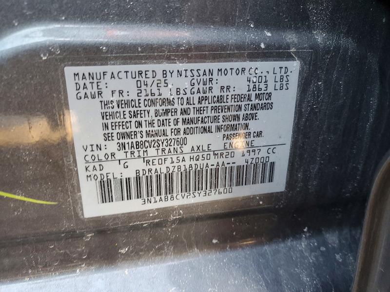 2025 Nissan Sentra Sv მანქანა იყიდება აუქციონზე, vin: 3N1AB8CV2SY327600, აუქციონის ნომერი: 75272065