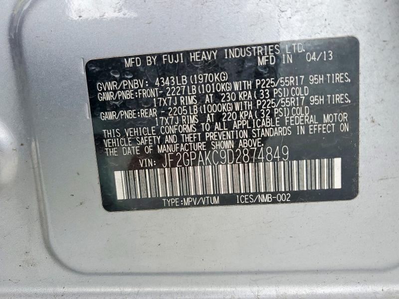 Aukcja sprzedaży 2013 Subaru Xv Crosstrek, vin: JF2GPAKC9D2874849, numer aukcji: 79047925
