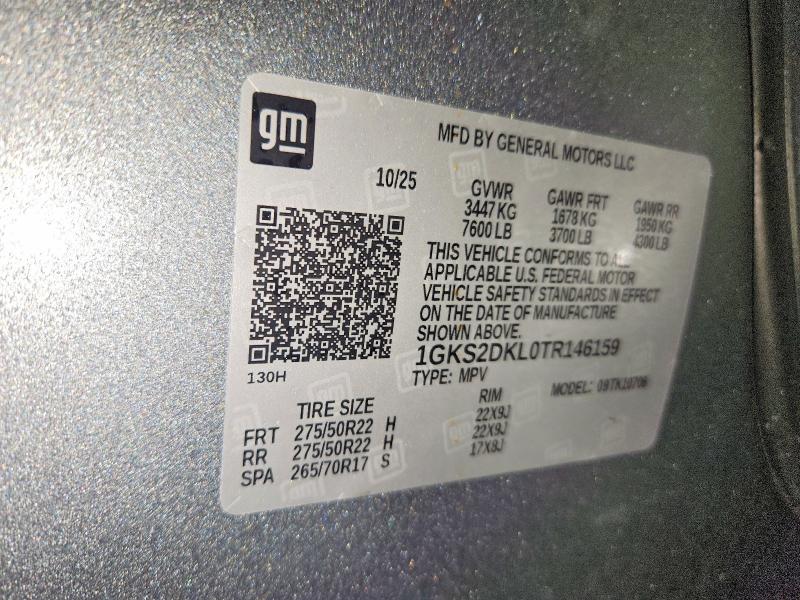 2026 Gmc Yukon მანქანა იყიდება აუქციონზე, vin: 1GKS2DKL0TR146159, აუქციონის ნომერი: 76873535