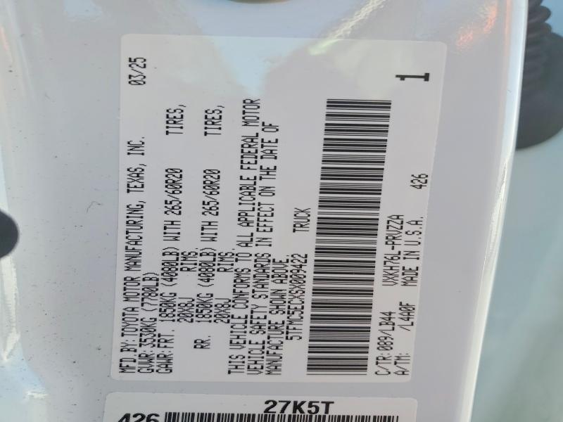 2025 Toyota Tundra მანქანა იყიდება აუქციონზე, vin: 5TFMC5ECXSX009422, აუქციონის ნომერი: 79060745