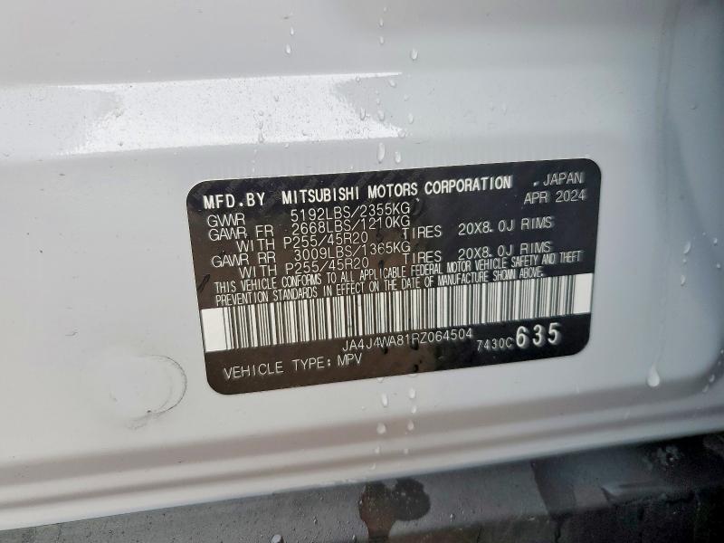 Aukcja sprzedaży 2024 Mitsubishi Outlander, vin: JA4J4WA81RZ064504, numer aukcji: 77205835