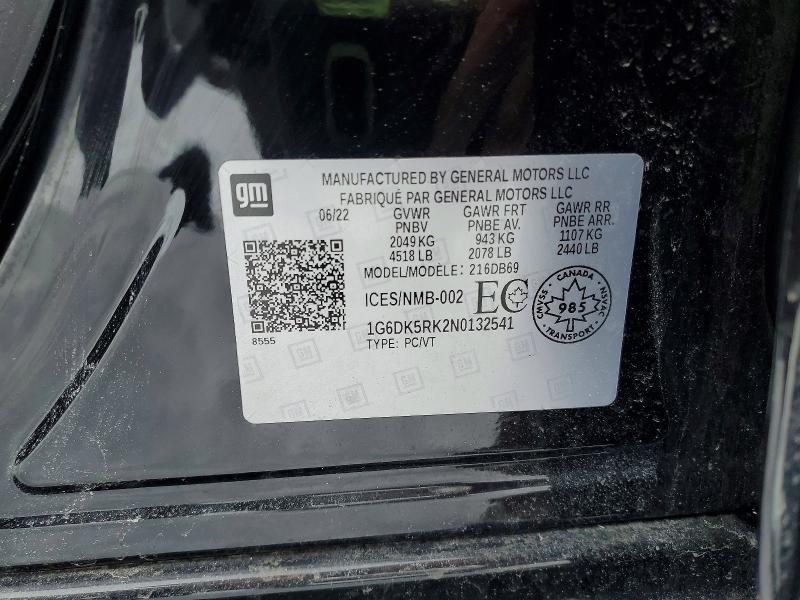 Продажа на аукционе авто 2022 Cadillac Ct4, vin: 1G6DK5RK2N0132541, номер лота: 75710425