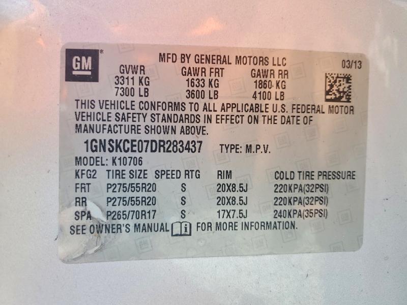 Продажа на аукционе авто 2013 Chevrolet Tahoe, vin: 1GNSKCE07DR283437, номер лота: 78035185