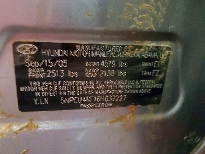 Продажа на аукционе авто 2006 Hyundai Sonata Gls, vin: 5NPEU46F16H037227, номер лота: 75691845