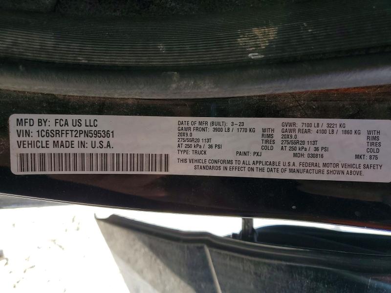 Продажа на аукционе авто 2023 Ram 1500, vin: 1C6SRFFT2PN595361, номер лота: 76991685