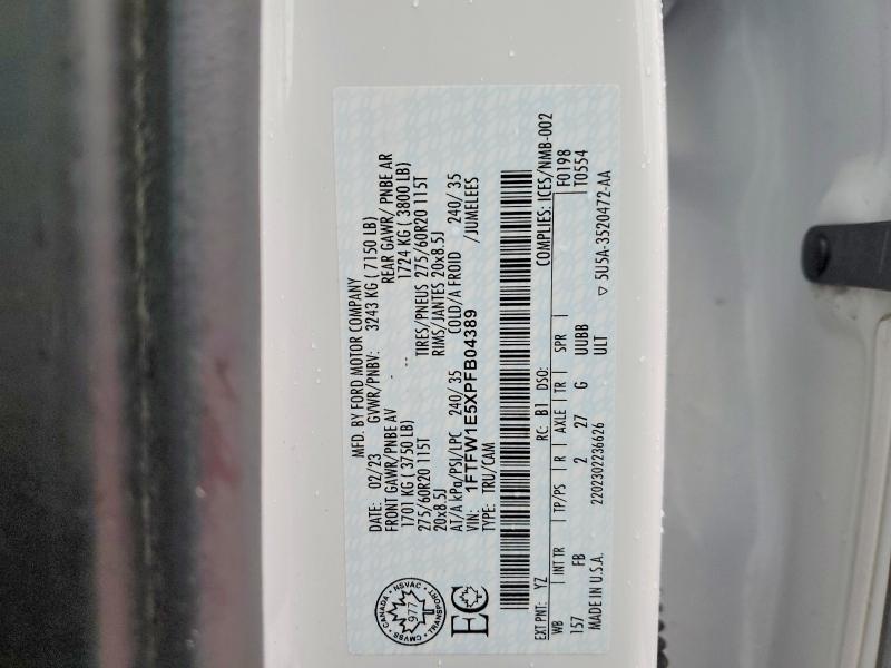 Aukcja sprzedaży 2023 Ford F150, vin: 1FTFW1E5XPFB04389, numer aukcji: 77526975