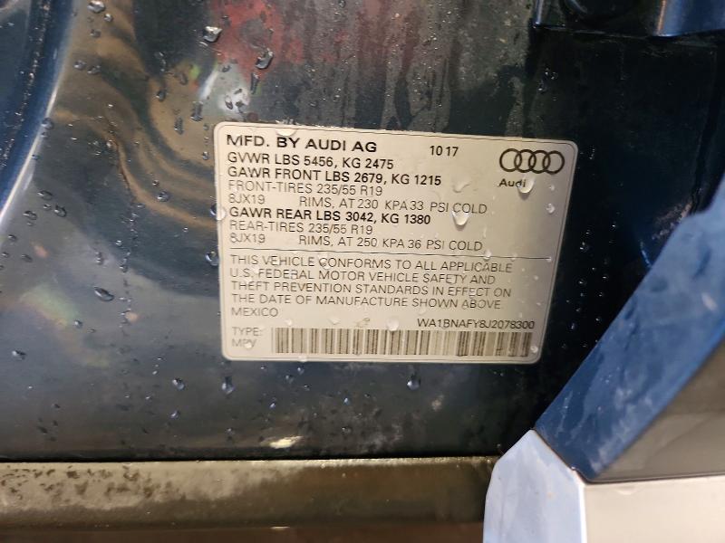Продаж на аукціоні авто 2018 Audi Q5, vin: WA1BNAFY8J2078300, номер лоту: 77961645