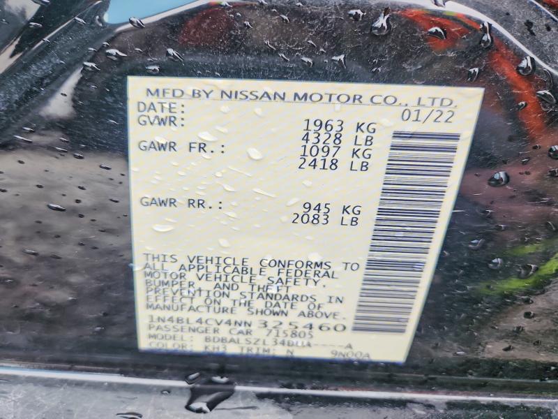 Aukcja sprzedaży 2022 Nissan Altima, vin: 1N4BL4CV4NN325460, numer aukcji: 74341835