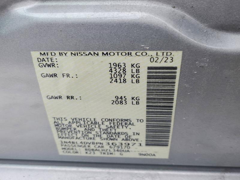 Aukcja sprzedaży 2023 Nissan Altima, vin: 1N4BL4DV8PN363971, numer aukcji: 74858375