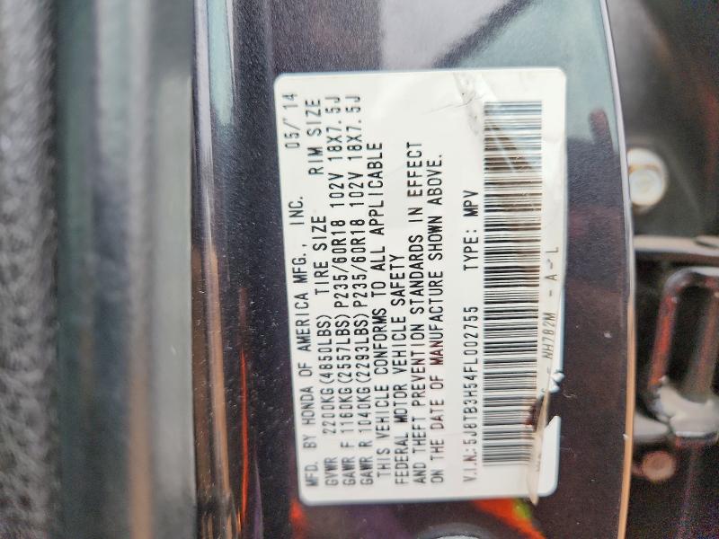 78724745 :رقم المزاد ، 5J8TB3H54FL002755 vin ، 2015 Acura Rdx مزاد بيع