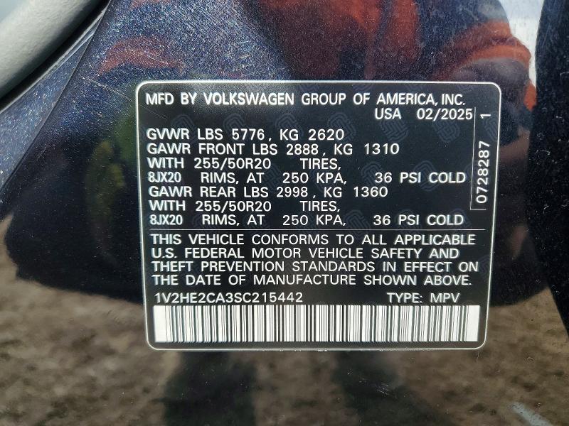 Продажа на аукционе авто 2025 Volkswagen Atlas Cross Sport, vin: 1V2HE2CA3SC215442, номер лота: 76820385