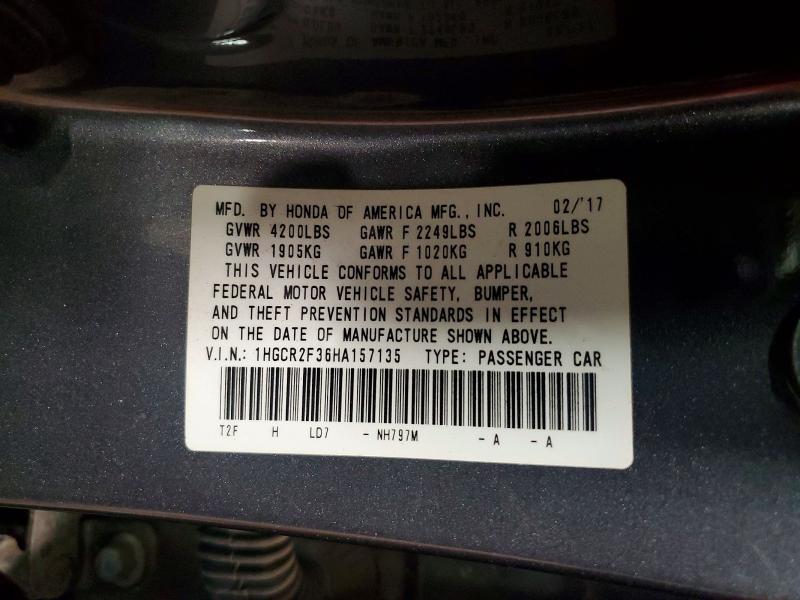 Aukcja sprzedaży 2017 Honda Accord, vin: 1HGCR2F36HA157135, numer aukcji: 79176315