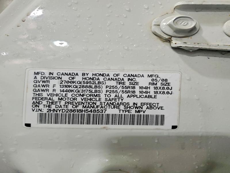 Aukcja sprzedaży 2008 Acura Mdx, vin: 2HNYD28618H548537, numer aukcji: 78665445