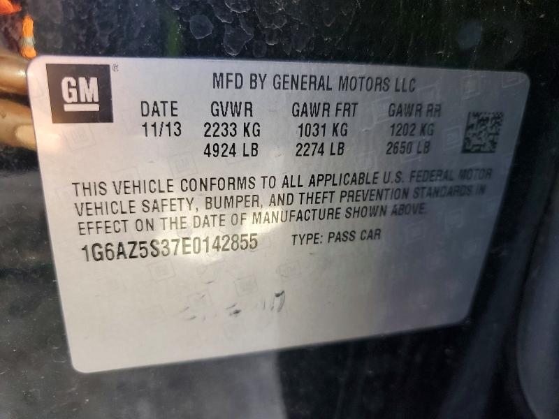 76112605 :رقم المزاد ، 1G6AZ5S37E0142855 vin ، 2014 Cadillac Cts مزاد بيع