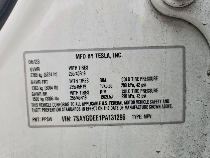 Продаж на аукціоні авто 2023 Tesla Model Y, vin: 7SAYGDEE1PA131296, номер лоту: 75787905
