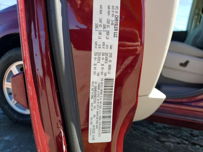 Продажа на аукционе авто 2008 Chrysler Town & Country, vin: 2A8HR54P88R737941, номер лота: 77748705