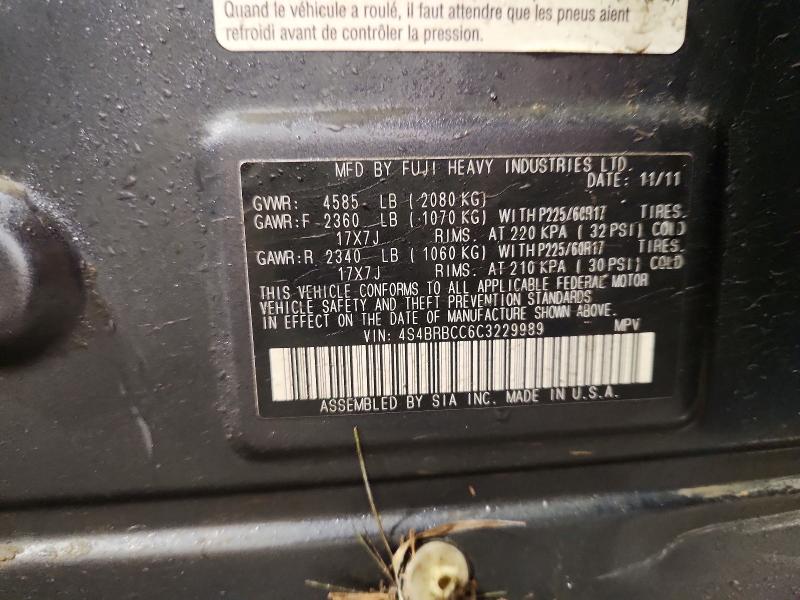 74607465 :رقم المزاد ، 4S4BRBCC6C3229989 vin ، 2012 Subaru Outback مزاد بيع