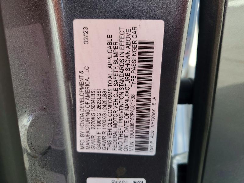 79250645 :رقم المزاد ، 19UUB6F52PA001738 vin ، 2023 Acura Tlx مزاد بيع